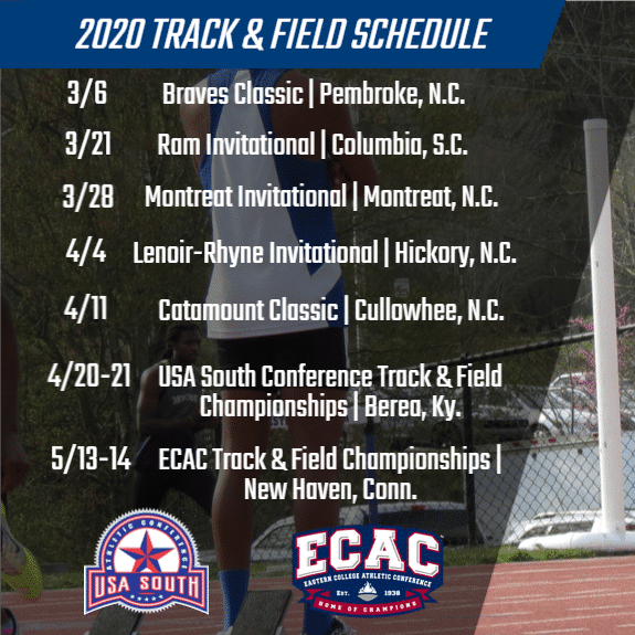 Coach Patrick Announces Track & Field Schedule for Spring 2020